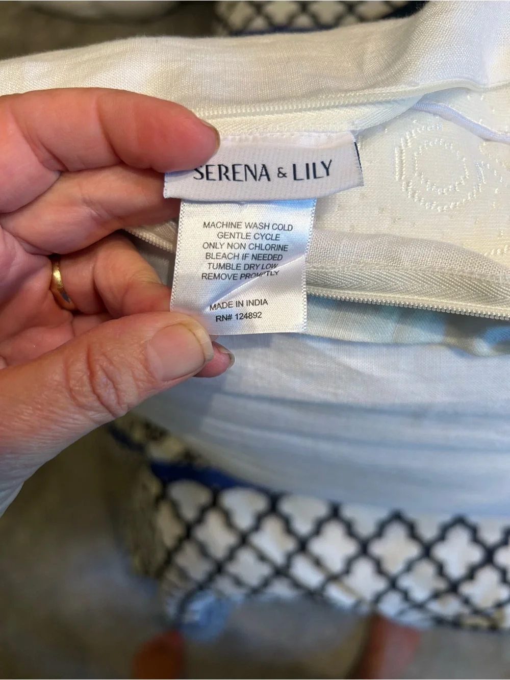 Serena & Lily Border Frame Linen Sham